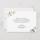 Eenvoudige Elegant Eucalyptus Waterverf Greenery Bedankkaart (Achterkant)