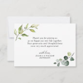 Eenvoudige Elegant Eucalyptus Waterverf Greenery Bedankkaart (Achterkant)