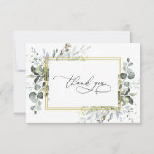 Eenvoudige Elegant Eucalyptus Waterverf Greenery Bedankkaart (Voorkant)