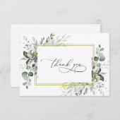 Eenvoudige Elegant Eucalyptus Waterverf Greenery Bedankkaart (Voorkant / Achterkant)