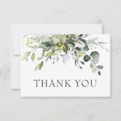Eenvoudige Elegant Eucalyptus Waterverf Greenery Bedankkaart (Voorkant)