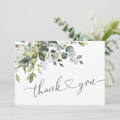 Eenvoudige Elegant Eucalyptus Waterverf Greenery Bedankkaart (Staand voorkant)