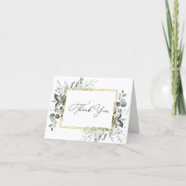 Eenvoudige Elegant Eucalyptus Waterverf Greenery Bedankkaart