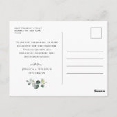 Eenvoudige Elegant Eucalyptus Waterverf Greenery Briefkaart (Achterkant)