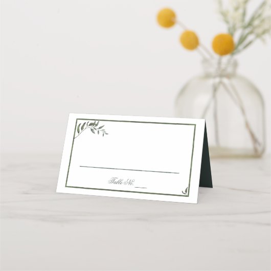 Eenvoudige Elegant Eucalyptus Weddenschap Plaatskaartje (Voorkant)