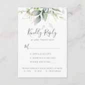 Eenvoudige Elegant Eucalyptus Weddenschap RSVP Kaartje (Voorkant)