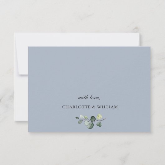 Eenvoudige Elegant Eucalyptus Weddenschap RSVP Kaartje (Achterkant)