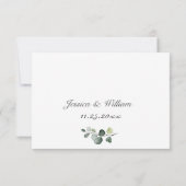 Eenvoudige Elegant Eucalyptus Wedding RSVP Kaart (Achterkant)