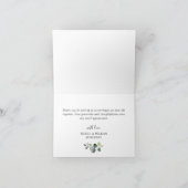 Eenvoudige Elegant Eucalyptus White Roses Floral Bedankkaart (Binnen)