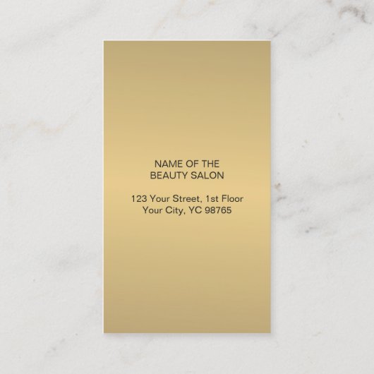 Eenvoudige Elegant Faux Gold Black Scissor Hairsty Visitekaartje (Achterkant)