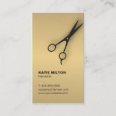 Eenvoudige Elegant Faux Gold Black Scissor Hairsty Visitekaartje (Voorkant)