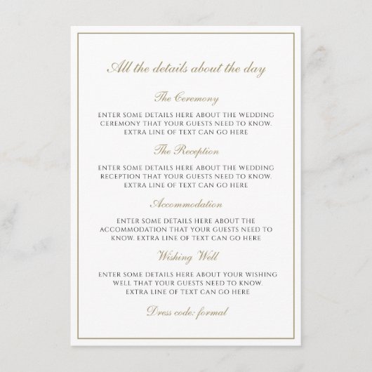 Eenvoudige Elegant Faux Gold Classic Monogram - Ge Informatiekaartje (Voorkant)