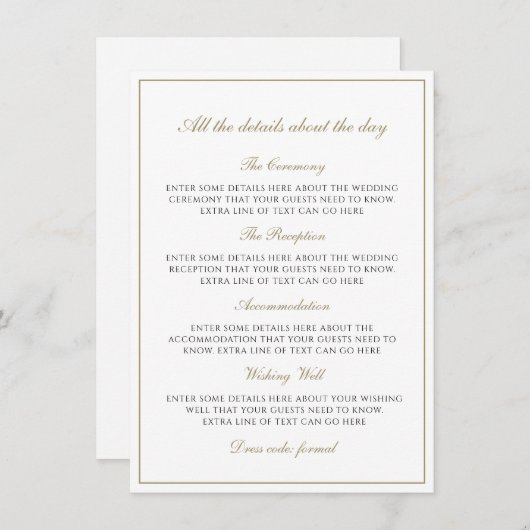 Eenvoudige Elegant Faux Gold Classic Monogram - Ge Informatiekaartje (Voorkant / Achterkant)