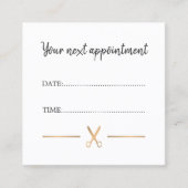 Eenvoudige Elegant Faux Gold White Hair-afspraak Afsprakenkaartje (Voorkant)