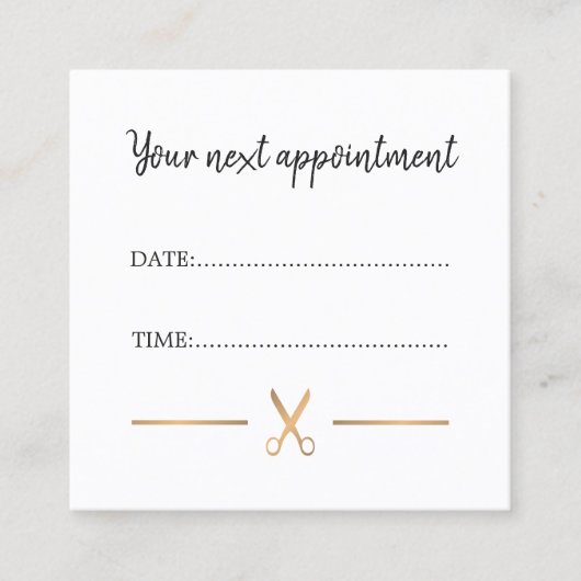 Eenvoudige Elegant Faux Gold White Hair-afspraak Afsprakenkaartje (Voorkant)