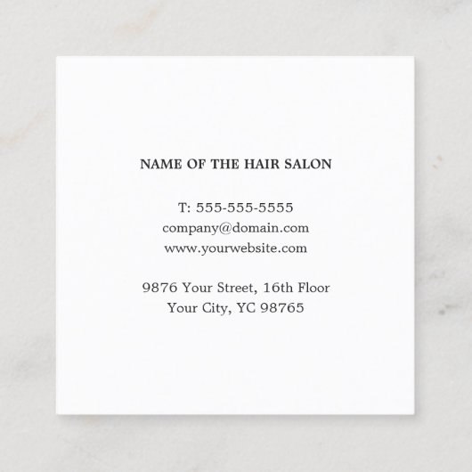 Eenvoudige Elegant Faux Gold White Hair-afspraak Afsprakenkaartje (Achterkant)