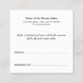 Eenvoudige Elegant Faux Silver Beauty Aanbevelingskaartje (Achterkant)