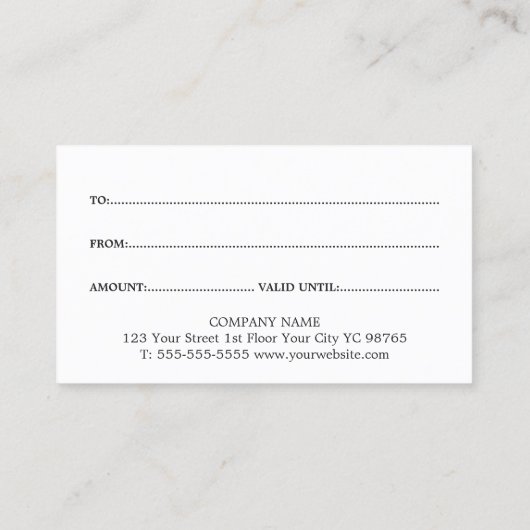 Eenvoudige Elegant Faux Silver Black Beauty Kortingskaartje (Achterkant)