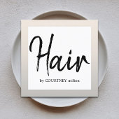 Eenvoudige Elegant Faux Silver BlackWhite Hair Sty Vierkante Visitekaartje
