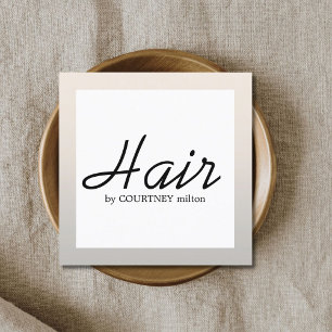 Eenvoudige Elegant Faux Silver BlackWhite Hair Sty Vierkante Visitekaartje