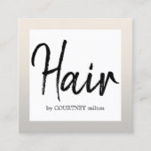 Eenvoudige Elegant Faux Silver BlackWhite Hair Sty Vierkante Visitekaartje (Voorkant)