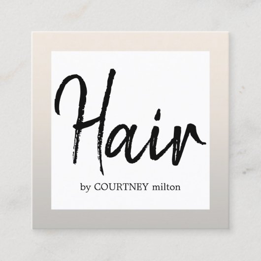 Eenvoudige Elegant Faux Silver BlackWhite Hair Sty Vierkante Visitekaartje (Voorkant)