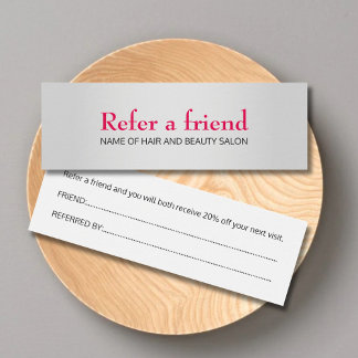 Eenvoudige Elegant Faux Silver Pink Referral-Kaart Mini Visitekaartjes