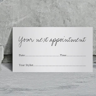 Eenvoudige Elegant Faux Silver Salon Appointment C Afsprakenkaartje