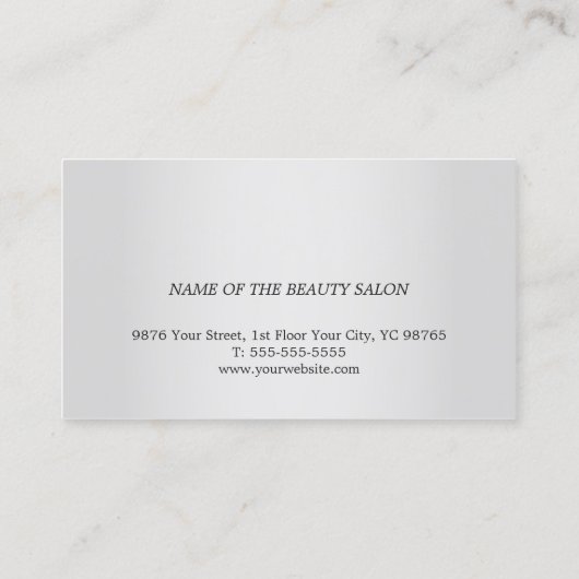 Eenvoudige Elegant Faux Silver Salon Appointment C Afsprakenkaartje (Achterkant)