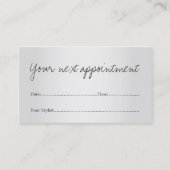 Eenvoudige Elegant Faux Silver Salon Appointment C Afsprakenkaartje (Voorkant)