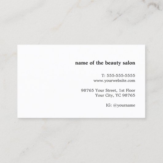 Eenvoudige Elegant Faux Silver Scissor Hair Stylis Visitekaartje (Achterkant)