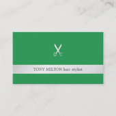 Eenvoudige Elegant Faux Silver Scissor Hair Stylis Visitekaartje (Voorkant)