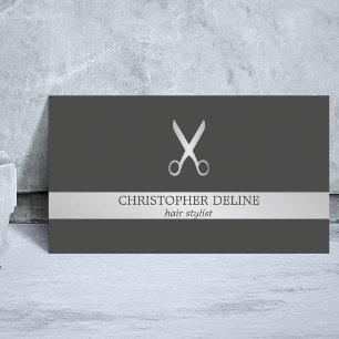 Eenvoudige Elegant Faux Silver Scissor Hair Stylis Visitekaartje