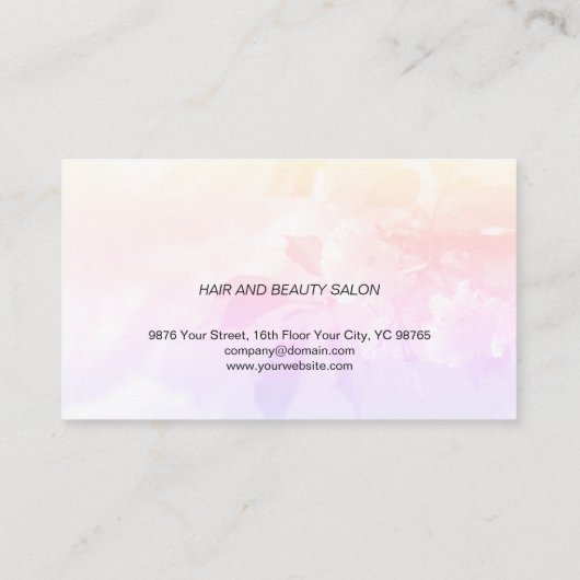 Eenvoudige Elegant Floral Black Scissors Hair Styl Visitekaartje (Achterkant)