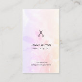 Eenvoudige Elegant Floral Black Scissors Hair Styl Visitekaartje (Voorkant)