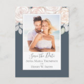 Eenvoudige Elegant Floral Blush Grey Rose Bouquet Briefkaart (Voorkant)