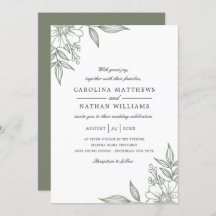 Eenvoudige Elegant Floral Corners Wedding Sage