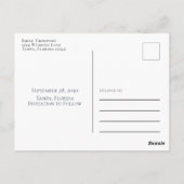 Eenvoudige Elegant Floral Navy Blue Blush Rose Bou Briefkaart (Achterkant)