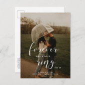 Eenvoudige elegant Forever heeft een mooie ring va Aankondigingskaart (Voorkant / Achterkant)