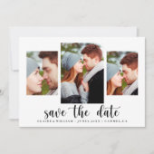 Eenvoudige Elegant Foto Collage Save the Date Kaar (Voorkant)