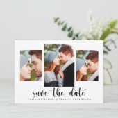 Eenvoudige Elegant Foto Collage Save the Date Kaar (Staand voorkant)