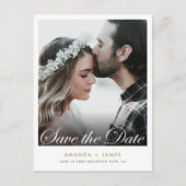 Eenvoudige Elegant Foto slaat de datum op Aankondigingskaart (Voorkant)