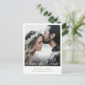 Eenvoudige Elegant Foto slaat de datum op Aankondigingskaart (Staand voorkant)