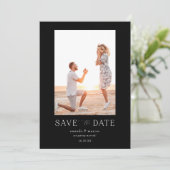Eenvoudige Elegant Foto slaat de datum op Kaart (Staand voorkant)