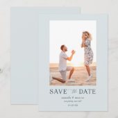 Eenvoudige Elegant Foto slaat de datum op Kaart (Voorkant / Achterkant)