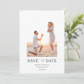 Eenvoudige Elegant Foto slaat de datum op Kaart (Staand voorkant)