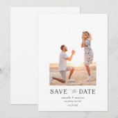 Eenvoudige Elegant Foto slaat de datum op Kaart (Voorkant / Achterkant)