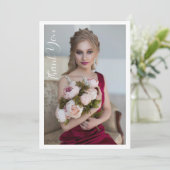 Eenvoudige Elegant foto van Mitzvah Birthday Bedankkaart (Staand voorkant)