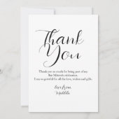 Eenvoudige Elegant foto van Mitzvah Birthday Bedankkaart (Achterkant)