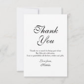 Eenvoudige Elegant foto van Mitzvah Birthday Bedankkaart (Achterkant)